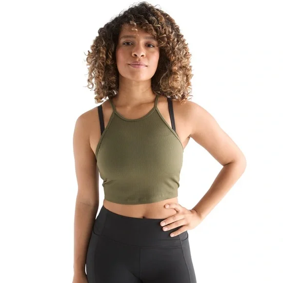 NOBULL Tops Nobull Project Womens Ribbed Halter Crop Tank In